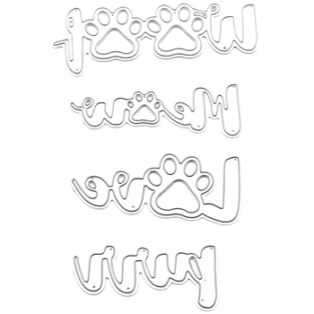 

Love Dog Claw Words Metal Cutting Dies Stencils For Scrapbooking Paper Cards Crafts DIY New 2020
