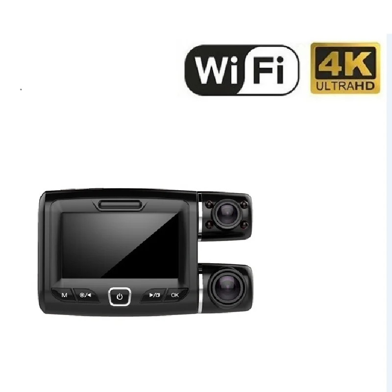 AT6 4K 2160P wifi gps регистратор с двумя объективами Автомобильный видеорегистратор Novatek 96663 чип sony IMX323 сенсор 1080 P ночное видение двойная камера видеорегистратор - Название цвета: AT6