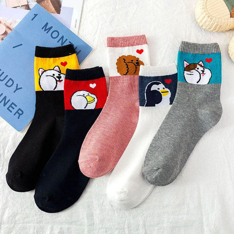 SP & CITY/Носки с рисунком животных из мультфильмов женские хлопковые короткие носки