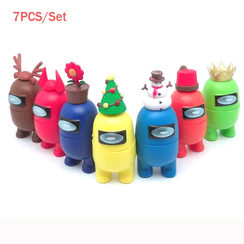 2021 Game Among Us PVC Action Figures Model Toys Computer Desktop Dolls Gifts Set Toys For Children