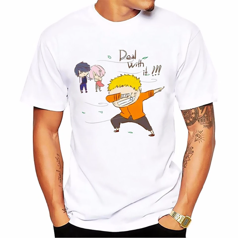 Футболка мужская удзумаки Наруто хатакэ Какаси белый Хлопковый Повседневный Топ