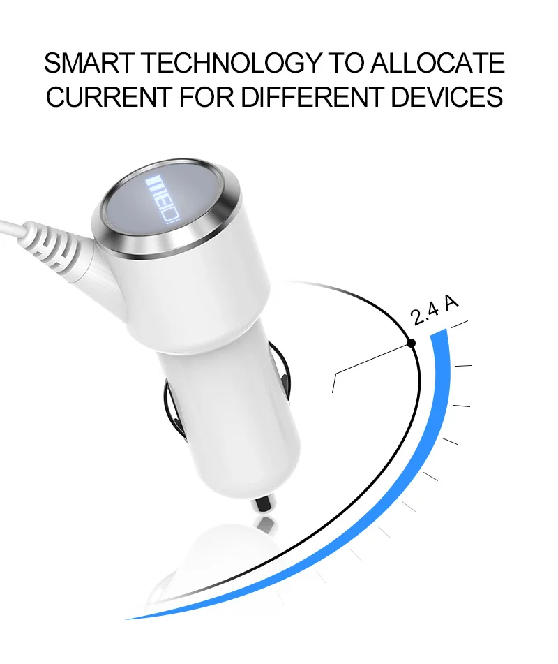 MEIDI автомобильное зарядное устройство адаптер с 3 зарядный кабель для iPhone тип-c Android мобильный телефон зарядное устройство в автомобиле