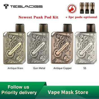 

NEW Original Tesla Punk Pod Kit with 600mAh Built-in Battery & 1.2ml Pod Cartridge & 1.4ohm Coil E-cig Pod System Vs Drag Nano