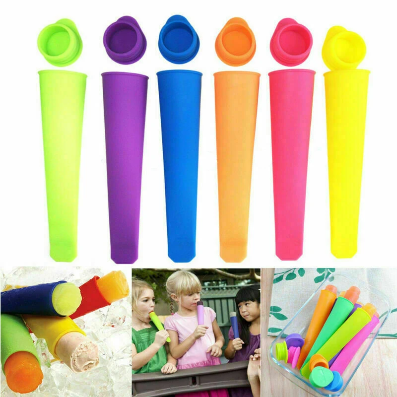 1pcs Rainbow Silicone Ice Tube Mold Push Up Frozen Stick Ice Cream Pop Yogurt Jelly Lolly Maker Mould Popsicle Moulds 15X3.5cm
