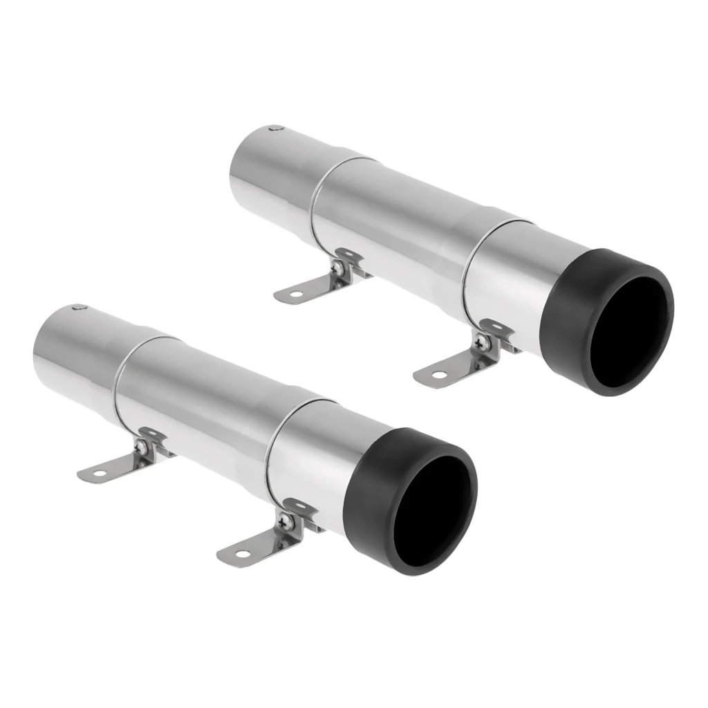 2Pcs Stainless Steel Flush Mount Kayak Fishing Rod Holder Side Mounted Tube