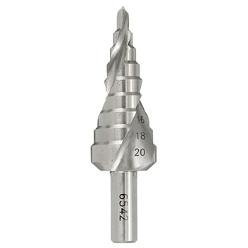 

4-20mm Forged High Speed Steel Fully Polish Hex Shank Spiral Groove Step Cone Drill Bit Hole Cutter