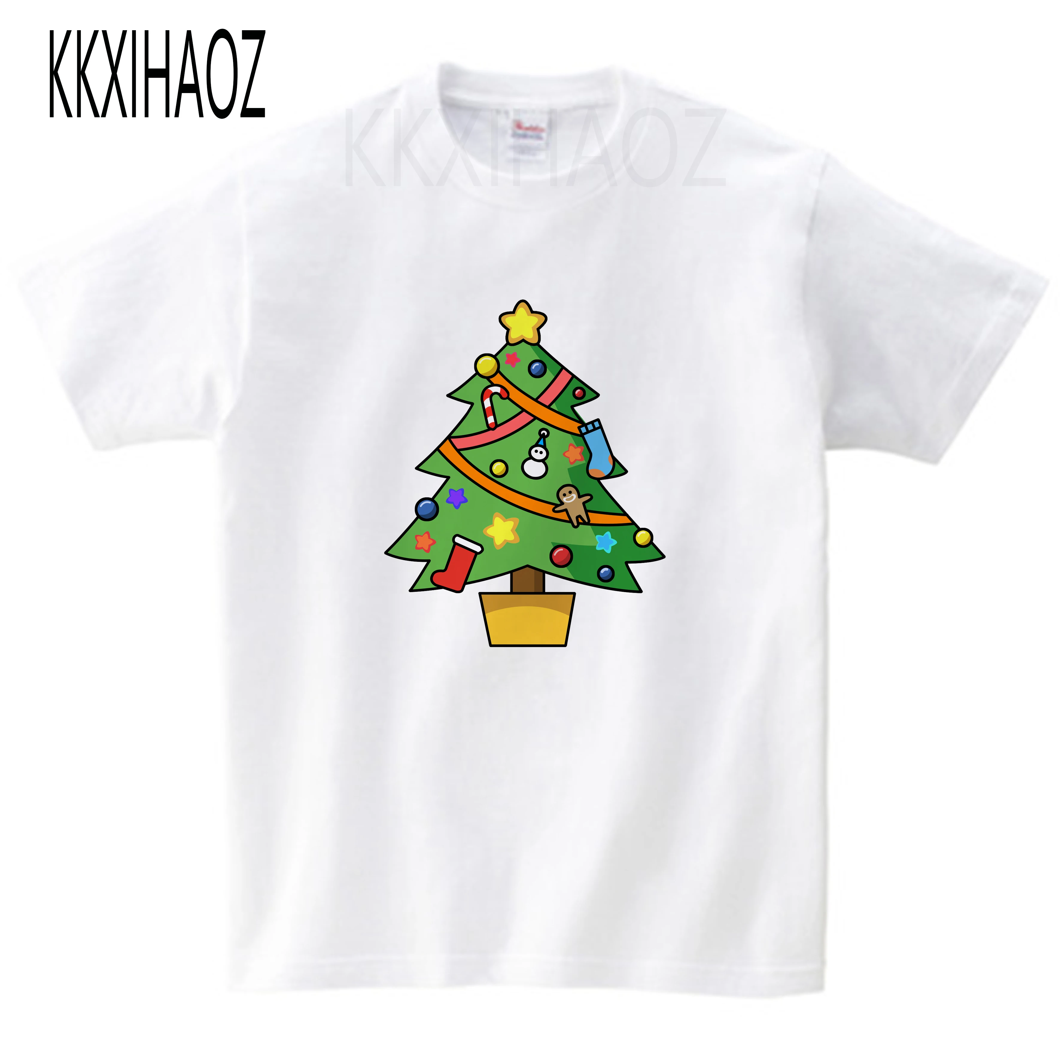 Футболка с рождественской елкой, Детская футболка, летняя Рождественская футболка с короткими рукавами для мальчиков и девочек, детская футболка, Милая футболка, 10