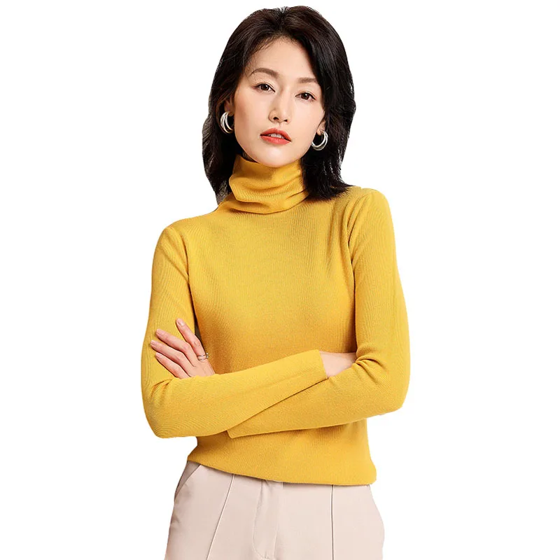 

Fashion Winter Turtleneck Sweaters Pullovers Cute Knit Sweater Women Solid Color Shirts Ladies Tops Slim Long Sleeve Sweaters