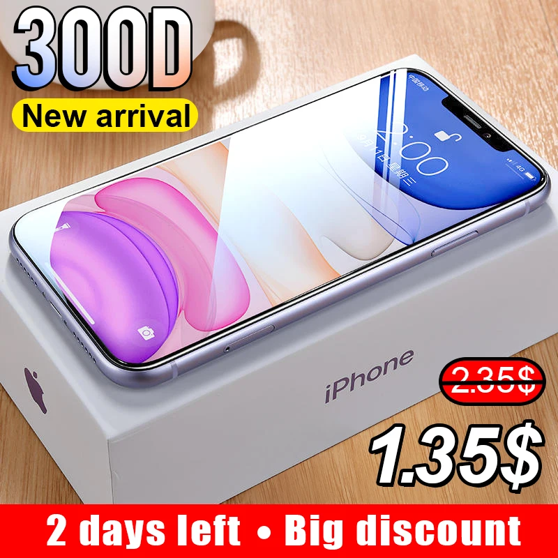 300D Закаленное стекло протектор экрана на iPhone 11 Pro Max X Xr Xs Max полное покрытие защитное стекло на iPhone 6 7 8 Plus стекло