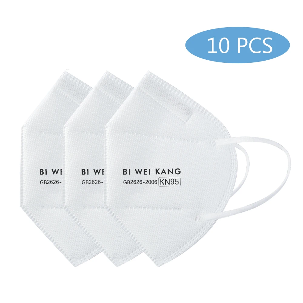 

us stock 10-100pcs KN95 Disposable Breathable Face Mask Mouth Cover Non-woven 3-Layer Protective Respirator Mask as N95 FFP2