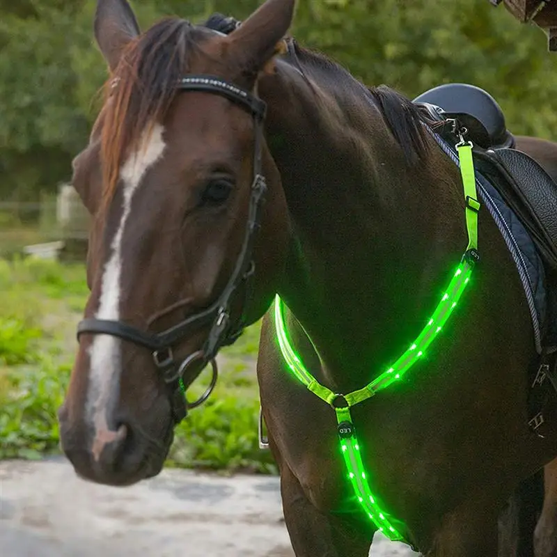 Safe Horse Harness Brustpanzer Nylon-Stirnband Lampen Dual LED Nacht 