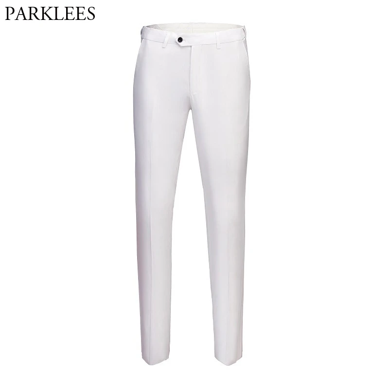 white slim fit trousers mens