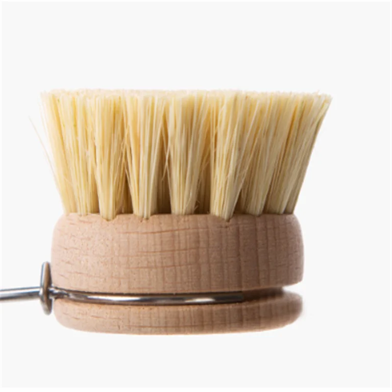 1 шт. натуральный из дерева, с длинной ручкой кастрюля щетка для мытья посуды бытовые кухонные чистящие кисти инструменты
