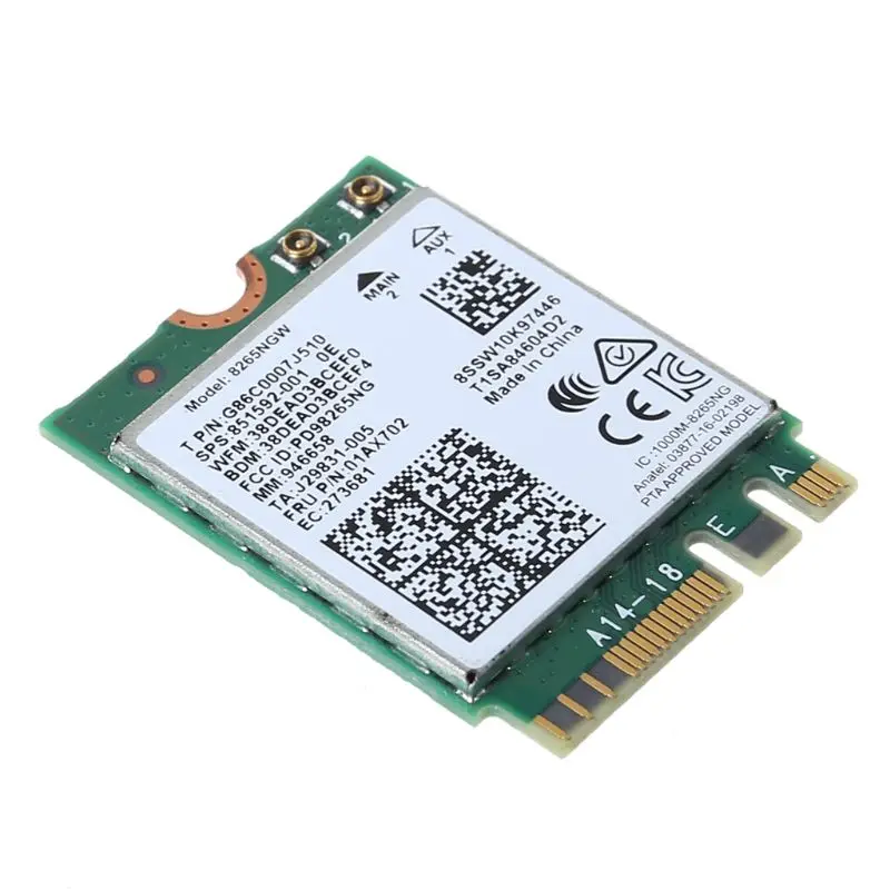 Dual Band 2.4G/5G Wifi Wlan Card for Intel 8265NGW Wireless-AC 8265 NGFF Adapter