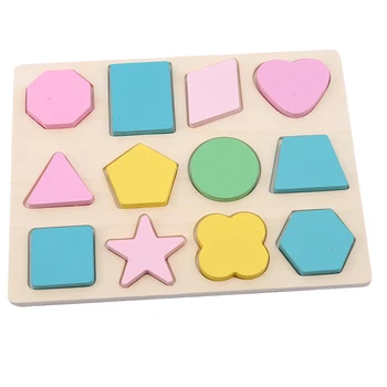 

Wooden Geometric Shapes Sorting Math Montessori Puzzle Wood Puzzle Children Early Learning Educational Puzzle Toy Gift