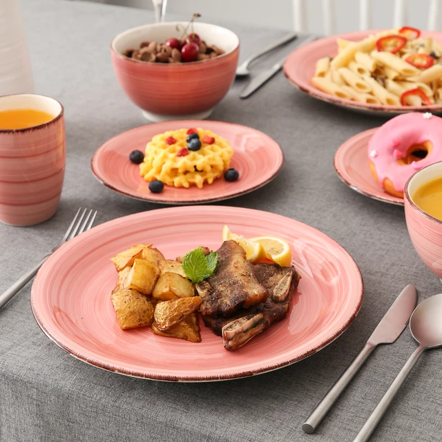 Vancasso Bella-P 16/32/48 Darabok Porcelán Vacsora Szett Vintage Kerámia Tányérkészlet, Desszert Tányér, Tál, Bögre Készlet - Image 3