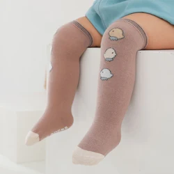 Spring Winter Baby Non-Skid Cartoon Long Leg Warmer Socks 0-5 Years Toddler Children Non-slip Combed Cotton Over Knee High Sock