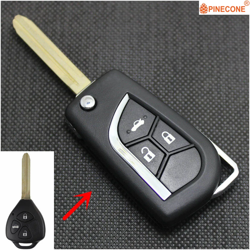 PINECONE для Toyota Camry Corolla RAV4 Reiz Автомобильный ключ 2 кнопки TOY43 лезвие модифицированный