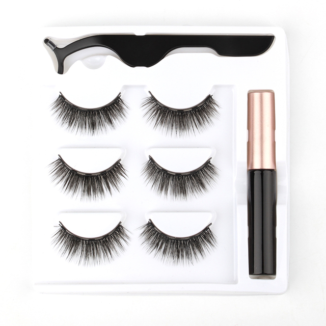 Eyelashes 3D Mink Eyelashes Magnetic Eyeliner Magnetic 3D Lash Short False Lashes Lasting Handmade Eyelash Makeup Tools