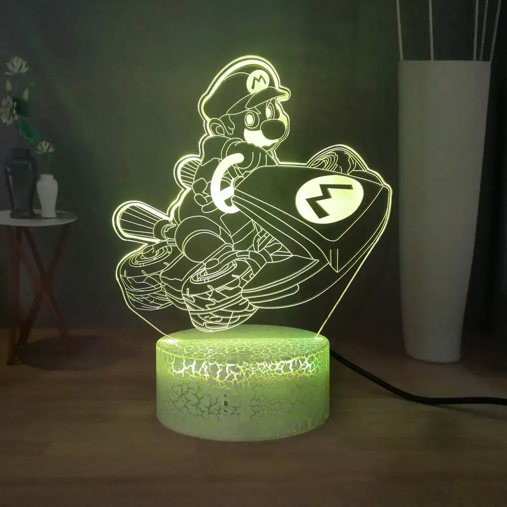 

Mario Desk Lamp 3D LED Night Light Cartoon Super Mario Personality Bedroom Bedside Lamp Children's Birthday Christmas Gift