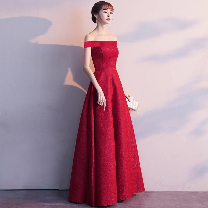 2019-New-Women-Evening-Party-Dress-Solid-Red-Scarf-Wedding-Marriage-Dressing-Gown-Large-Size-XXXL (2)