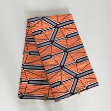 Оранжевый настоящий батик в африканском стиле набивная ткань из восковой ткани 6 ярдов DIY шитье из Анкары и Нигерии настоящая ткань из восковой ткани голландский воск FP6214