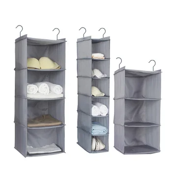 

Gray 3/4/6 Layers Interlayer Drawer Type Wardrobe Closet Hanging Storage Bag Organizer Debris Storage Clothes Toy Box Hangers