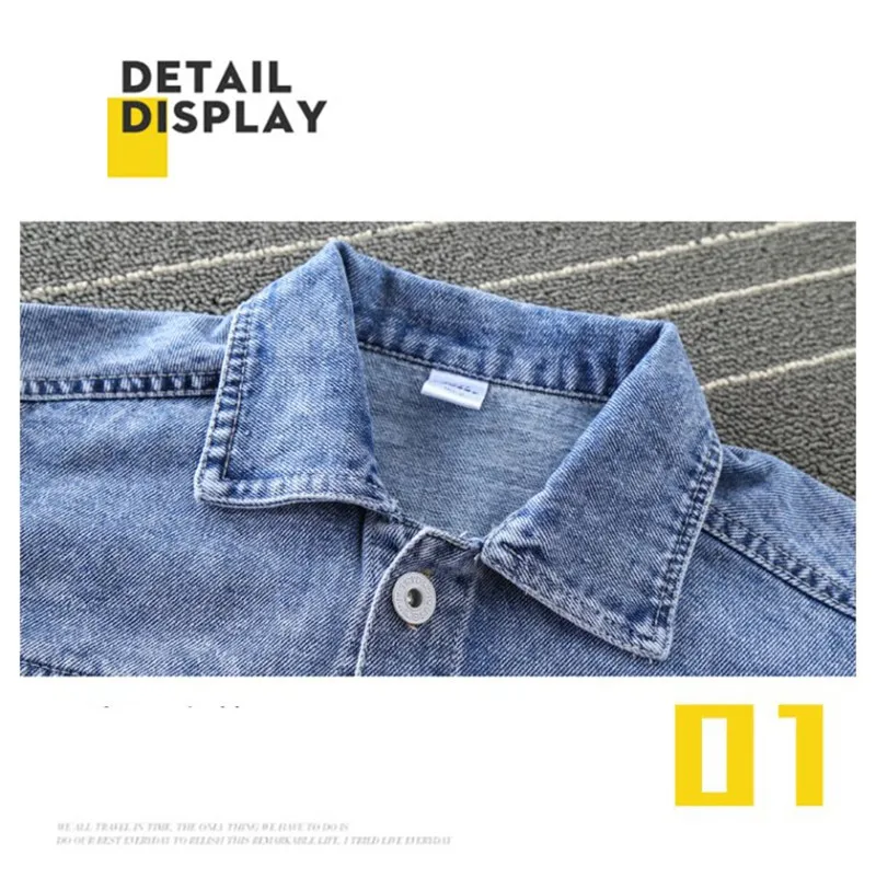 COOTELILI Denim Jeans Jacket For Boys Windbreaker Toddler Kids Girls Bomber Coat Baby Boy Jacket  Children Clothing 80-130cm (10)