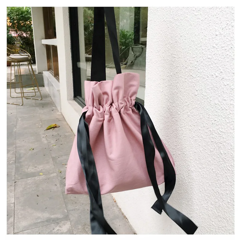 

New Korean Simple Women Cotton Shoulder Bag Package Cute Travel Satchel Handbag Tote Bag Fashion Shopping Bags