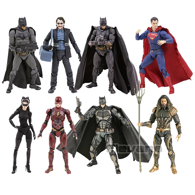 

MAFEX Justice League Batman Joker Superman Aquaman Flash Selina Kyle PVC Action Figure Collection Model Toy Doll