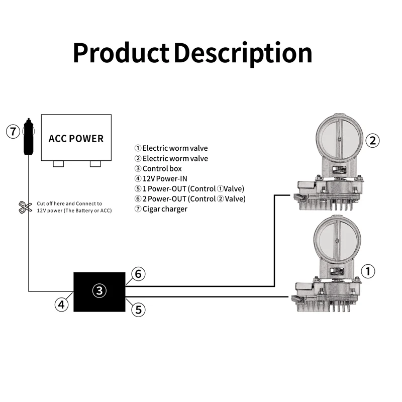 Exhaust Cutot Valve Double Set Electric Stainless Steel Car - AliExpress Wiring Diagram Electric Exaust Cut Outs AliExpress