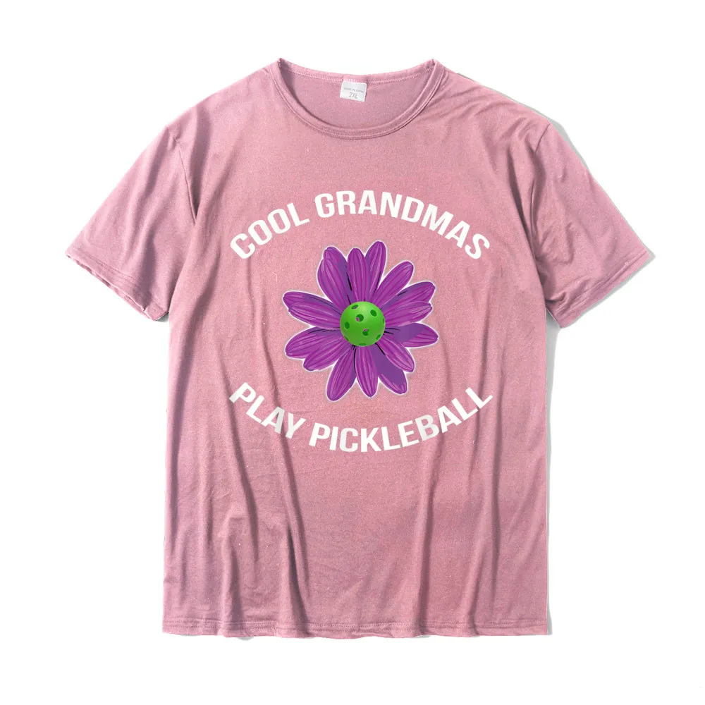 Simple Style Top T-shirts Funny O-Neck Normal Pure Cotton Men Tops Tees Casual Short Sleeve T Shirts Wholesale Funny Pickleball Shirt - Cool Grandmas Play Pickleball Tee__18259 pink