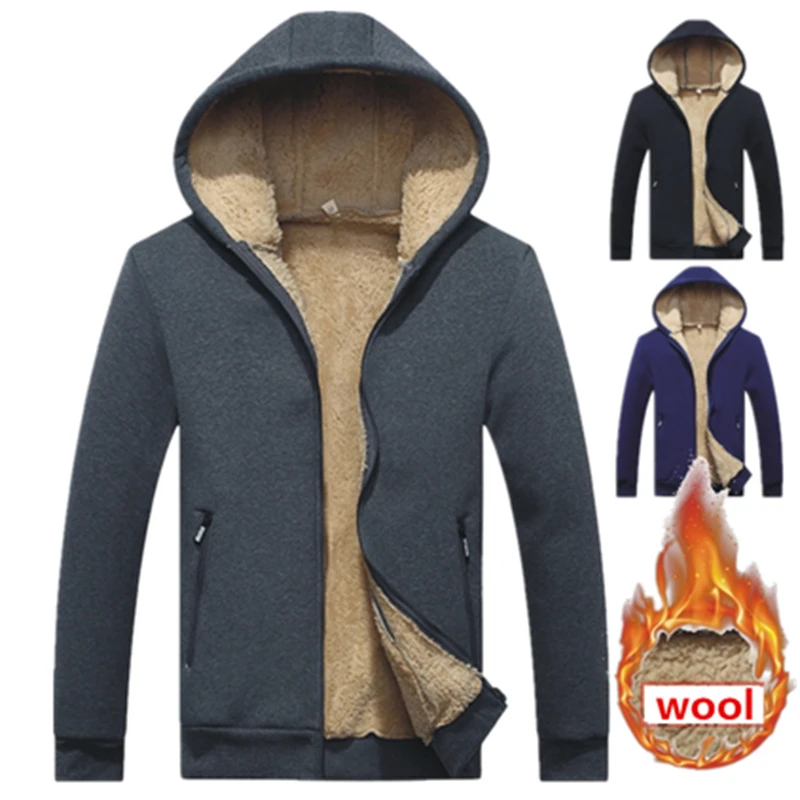Sweatshirts Hoody Tracksuit Men Fleece Wool for Padded Man Winter High-Quality Warm Hot-Sale
