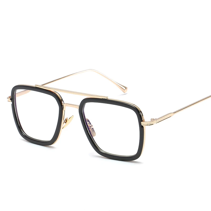 C6 black clear HBK, роскошные Мстители, Тони Старк, солнцезащитные очки для мужчин, Человек-паук, Эдит, очки в летном стиле, Железный человек, квадратные, фирменный дизайн, Oculos De Sol - Цвет линз: C6 black clear