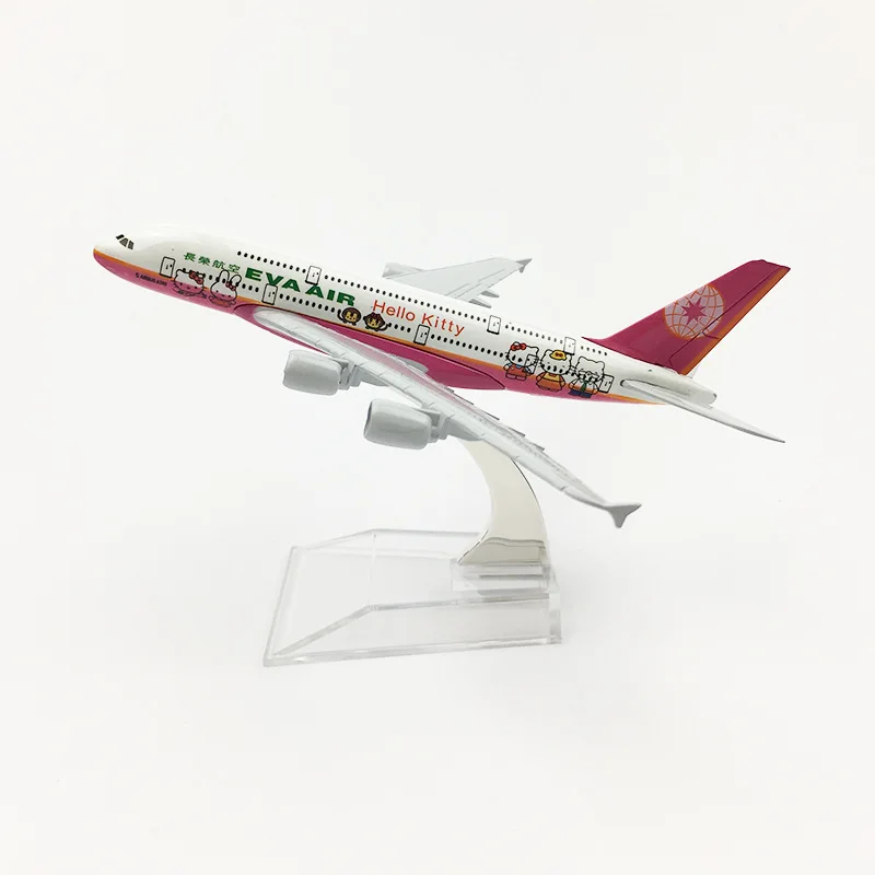 

16cm Metal Aircraft Model Taiwan EVA Airlines Color Machine Equipment Airbus 380 Diecast Aircraft Toys Airplane Airliner Kid