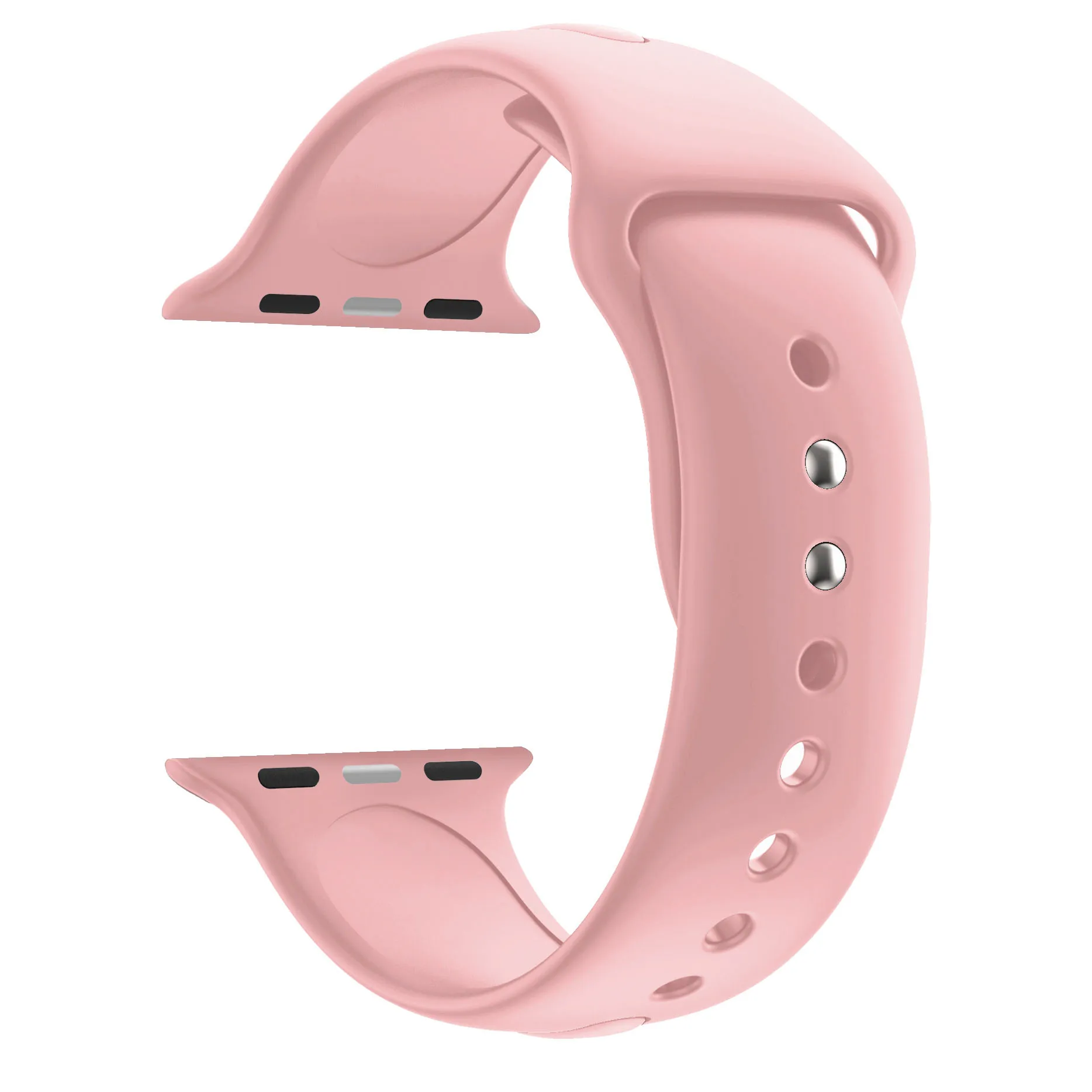 Мягкий силиконовый спортивный ремешок для Apple Watch 4 3 2 1 38 мм 42 мм ремешки резиновый ремешок для часов Apple Iwatch series 4 40 мм 44 мм - Цвет ремешка: Pink