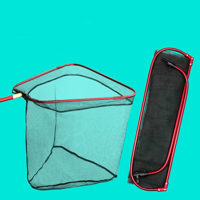 

Nylon Fishing Net Head Collapsible Fishing Tools Rhombus Mesh Hole Folding Nylon Landing Dip Triangle Net Pesca Fishing Tackle