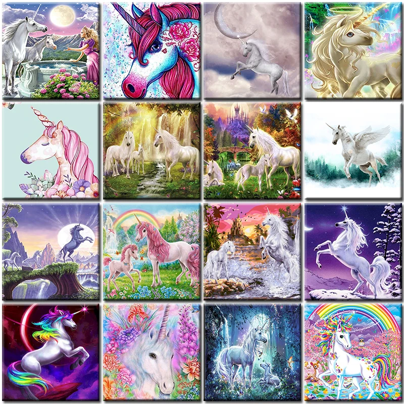 Color Number Unicorn Pictures | Unicorns Oil Painting Numbers - Paintings  Numbers Diy - Aliexpress