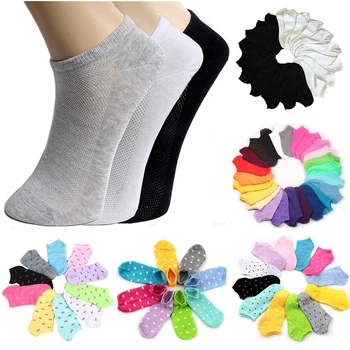 

5/6/7Pair Women's Short Socks Breathable Invisible Ankle Socks Women Spring Summer Solid Color Cotton Blend Thin Boat Socks