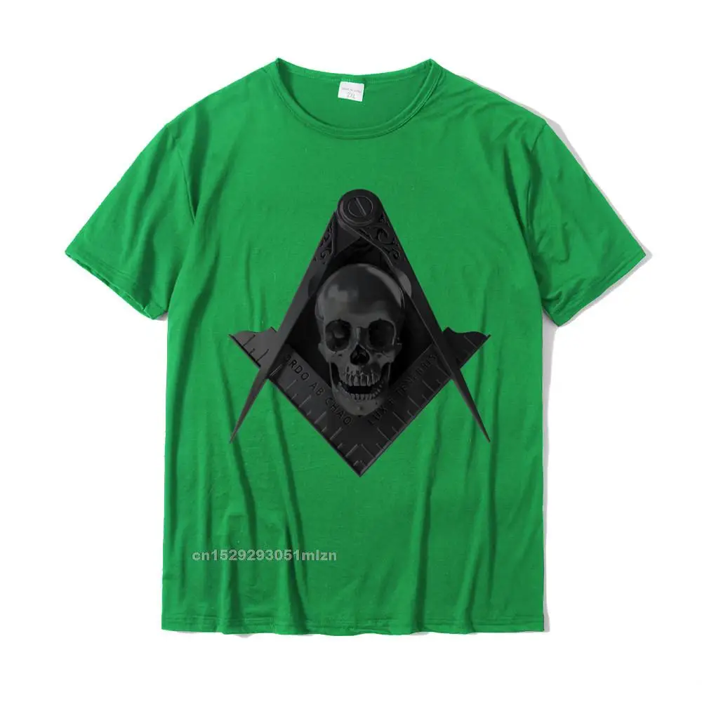 Classic Party Tops Tees Short Sleeve for Male Pure Cotton Summer Round Neck Tshirts Funny Tee Shirts Company Free Shipping Masonic Stealth Square Compass Skull Freemason T-Shirt__3179 green