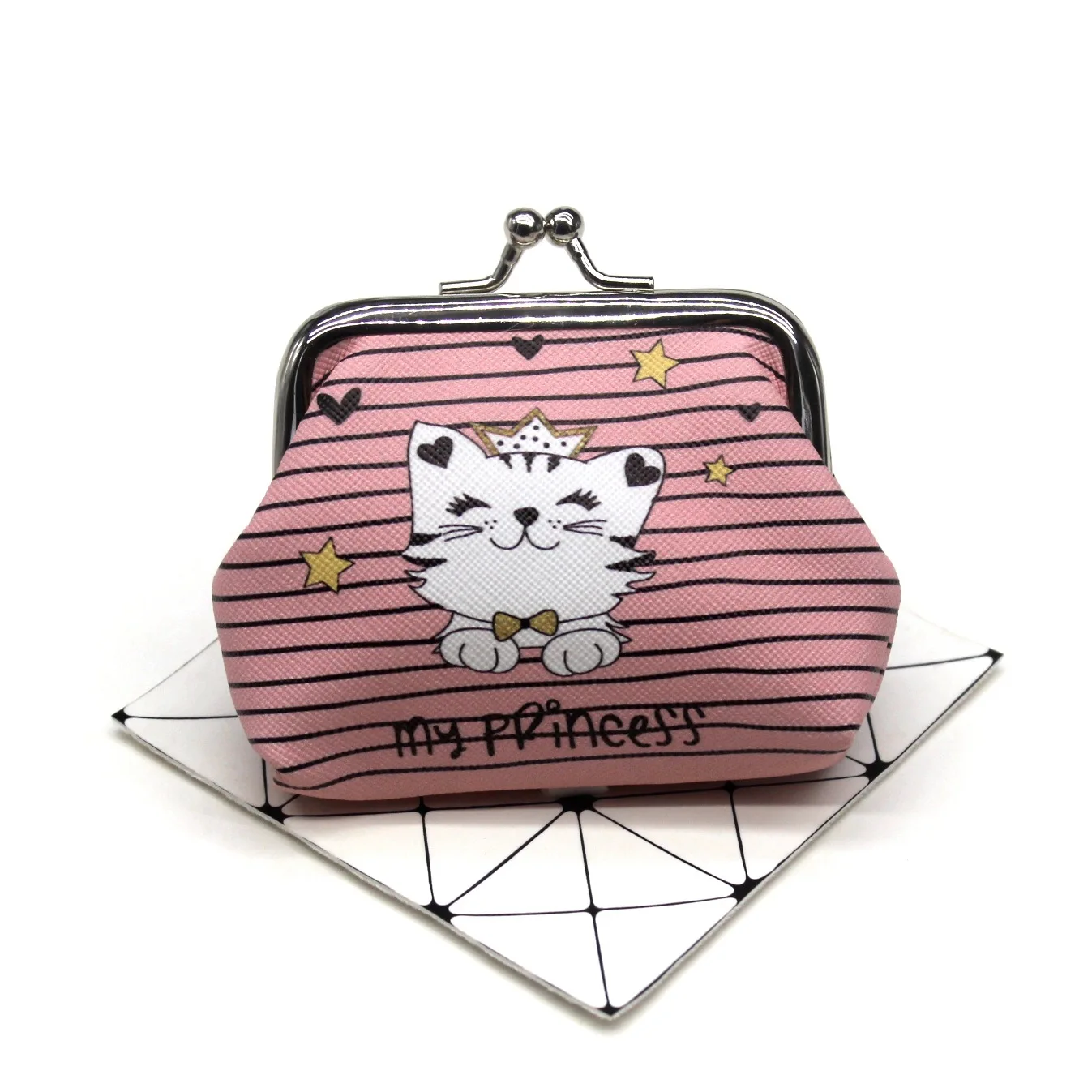 Кошельки для монет с мультяшным котом, женские Мини-кошельки, детский клатч, сумки для денег, Женский кошелек на застежке, милый кошелек для девочек