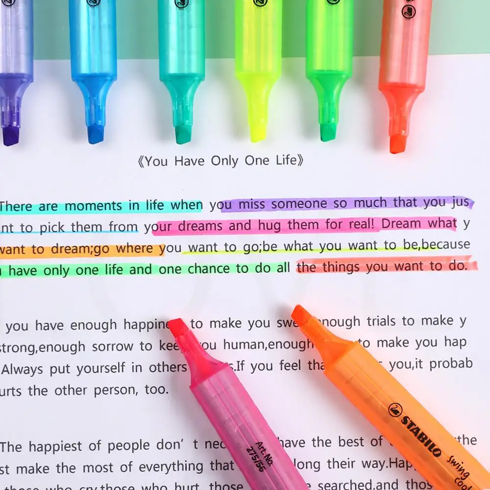 JIANWU 6 шт или 8 stablio SwingCool color highlighter Cute creative Macaroon флуоресцентная ручка маркер