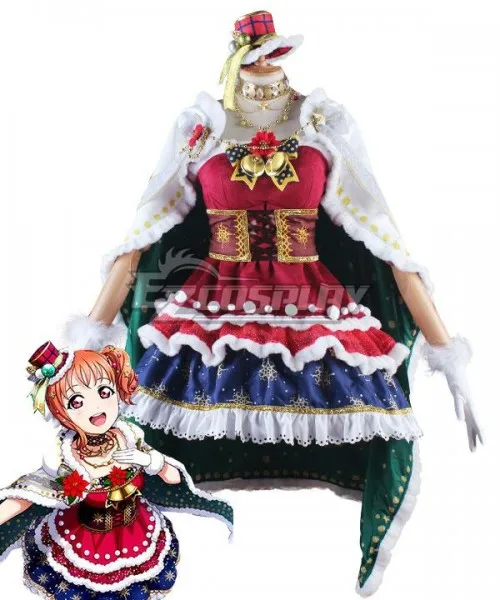 

LoveLive! Sunshine!! Aqours Chika Takami Christmas Dress Girls Adult Halloween Party Dress Festival Suit Cosplay Costume E001