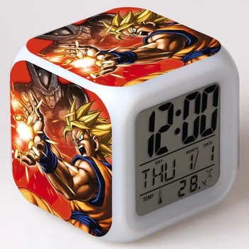 

Anime Dragon Ball Action Figures Toys Colorful Flash Digital Alarm Clock LED Light Decoration Toys For Christmas Gifts