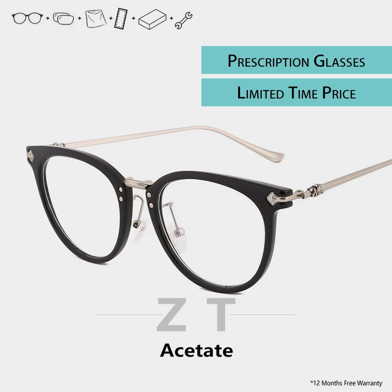 

ZT Lunette Prescription Glasses Progressive Photochromic Myopia Glasses Eyeglasses Prescription Bril Retro Brand Myopic Eyewear