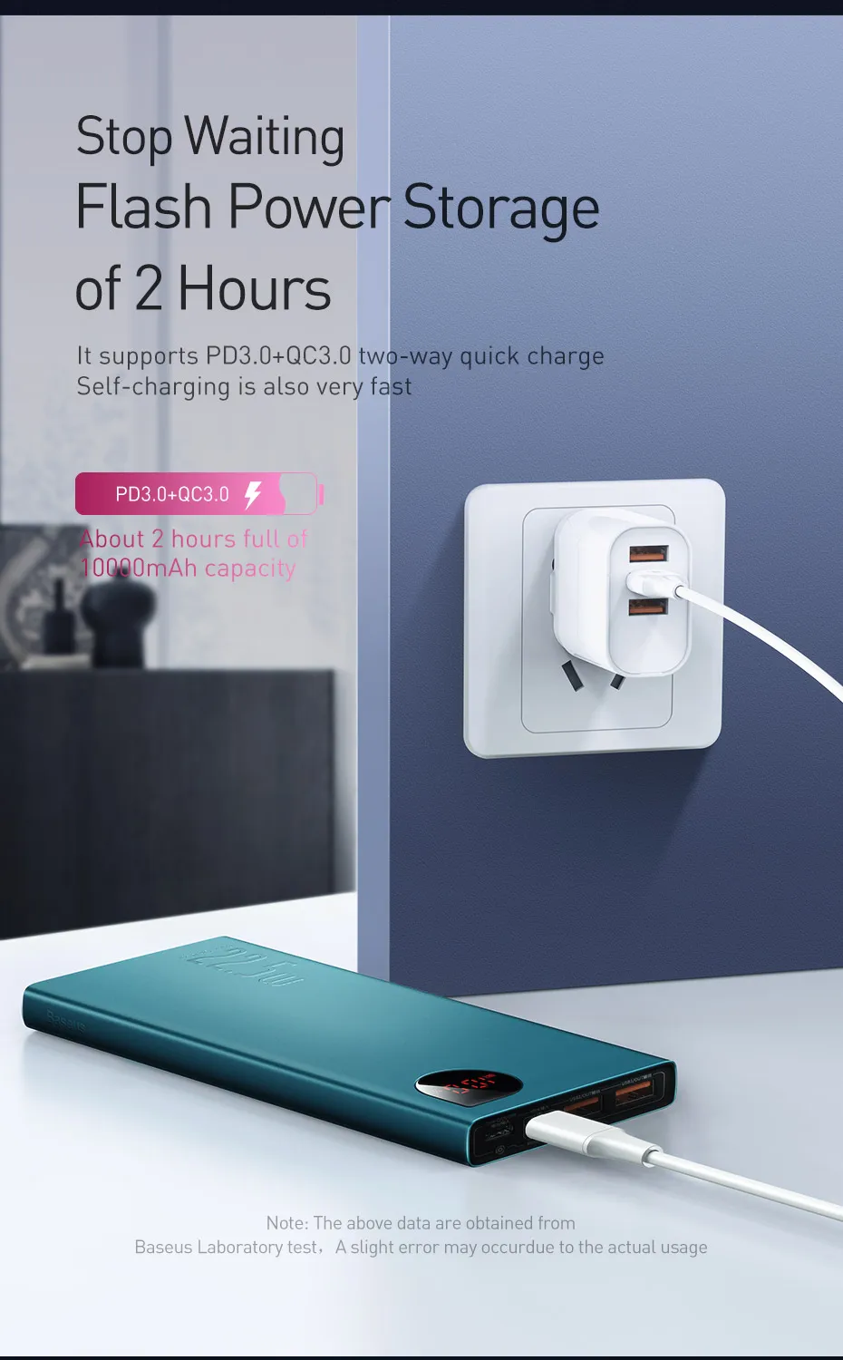 Baseus 5A SCP power Bank Быстрая зарядка 3,0 USB C PD 10000mAh power bank для iPhone Xiaomi huawei портативное Внешнее зарядное устройство