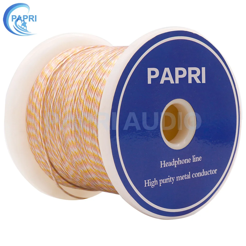 

PAPRI Newest MM06 Upgrade Headphone Cable DIY 6N OCC+Silver Plated+Gold plated film Wire Hifi Audio For Amplifier Earphone
