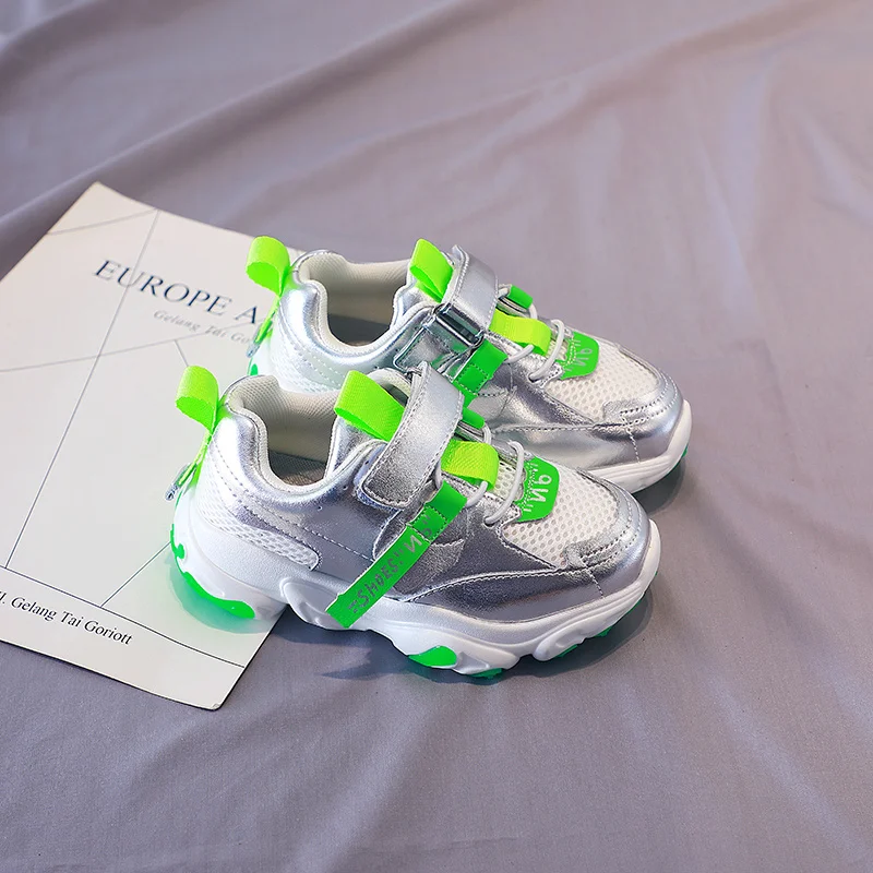 

Fluorescent color Children's Sports Shoes Mesh Shoes for Kids Girls Boys Sneakers Student Running Shoes Breathable SX133