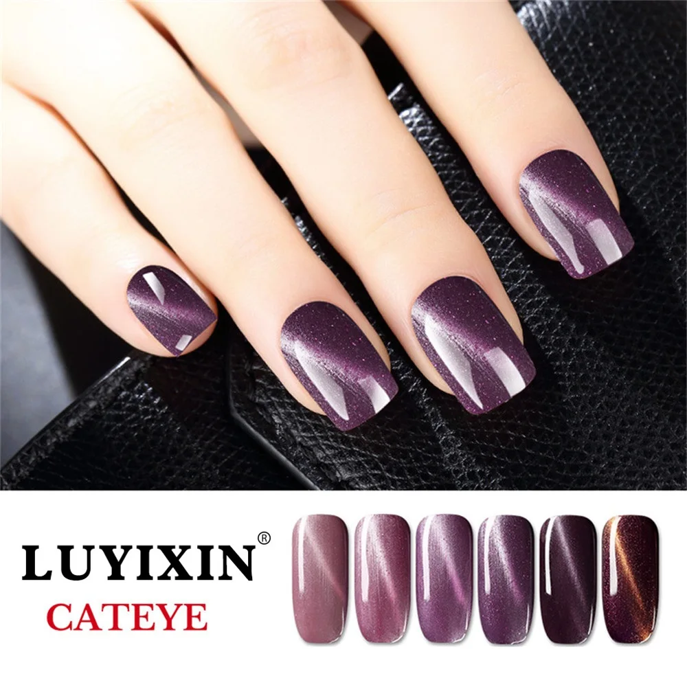 Гель-лак для ногтей LUYIXIN светодиодная УФ лампа блестящий Cateye 48 цветов 8 мл флакон