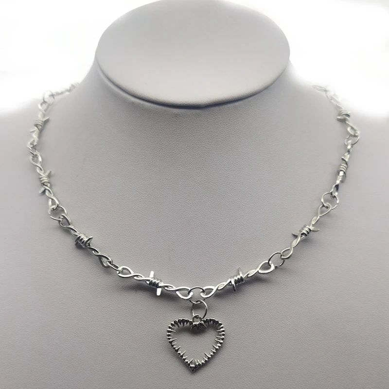 Small Wire Brambles Iron Black Choker Necklace Women Hip-hop Gothic Punk Style Barbed Wire Little Thorns Chain Choker Gifts - Image 2